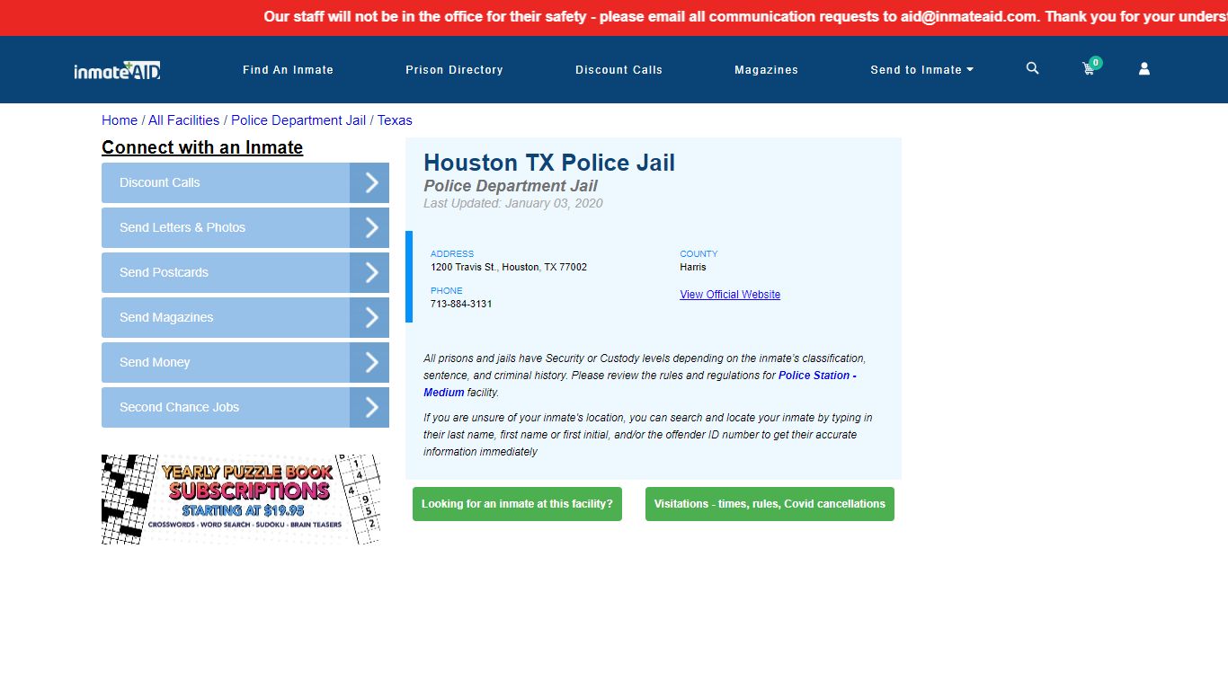 Houston TX Police Jail & Inmate Search - Houston, TX